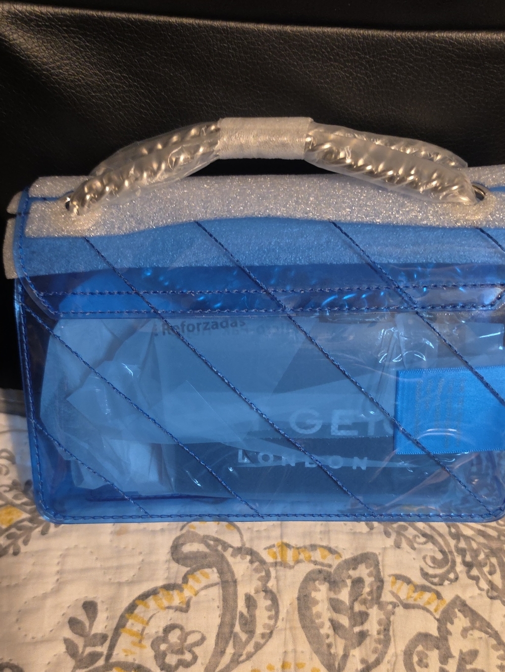 Kurt Geiger Blue Clear Jelly Bag - Picture 4 of 5
